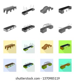 Vector design of connection and design icon. Set of connection and side stock vector illustration.