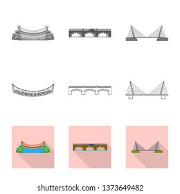 Vector design of connection and design icon. Set of connection and side vector icon for stock.