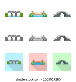 Vector design of connection and design icon. Set of connection and side stock vector illustration.