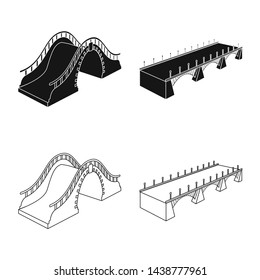 Vector design of connection and design icon. Set of connection and side stock vector illustration.