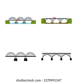 Vector design of connection and design logo. Collection of connection and side stock symbol for web.