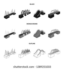 Vector design of connection and design logo. Collection of connection and side stock symbol for web.