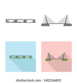 Vector design of connection and design logo. Collection of connection and side stock vector illustration.