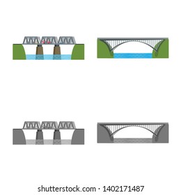 Vector design of connection and design logo. Collection of connection and side vector icon for stock.