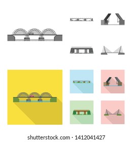 Vector design of connection and design logo. Collection of connection and side stock vector illustration.