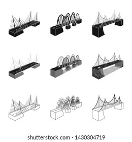 Vector design of connection and design logo. Collection of connection and side stock vector illustration.