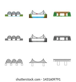 Vector design of connection and design logo. Collection of connection and side stock vector illustration.