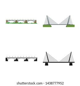 Vector design of connection and design logo. Collection of connection and side stock symbol for web.