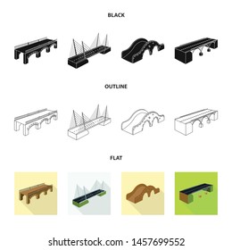 Vector design of connection and design logo. Collection of connection and side stock symbol for web.