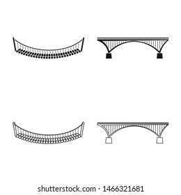 Vector design of connection and design logo. Collection of connection and side stock symbol for web.