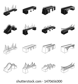 Vector design of connection and design logo. Collection of connection and side stock vector illustration.