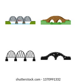 Vector design of connection and design logo. Set of connection and side stock vector illustration.