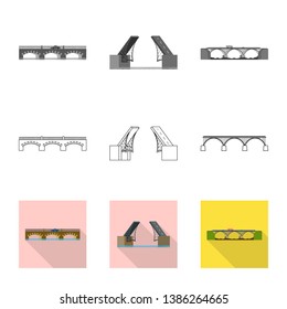 Vector design of connection and design logo. Set of connection and side stock vector illustration.