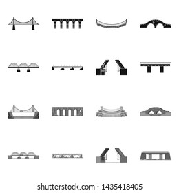 Vector design of connection and design logo. Set of connection and side stock vector illustration.