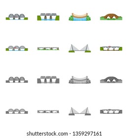Vector design of connection and design sign. Collection of connection and side stock symbol for web.