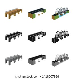 Vector design of connection and design sign. Collection of connection and side vector icon for stock.