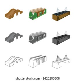Vector design of connection and design sign. Collection of connection and side vector icon for stock.