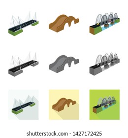 Vector design of connection and design sign. Collection of connection and side vector icon for stock.