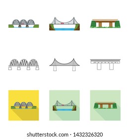 Vector design of connection and design sign. Collection of connection and side stock vector illustration.