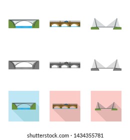 Vector design of connection and design sign. Collection of connection and side stock vector illustration.