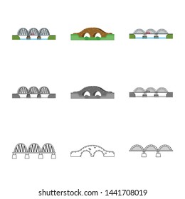 Vector design of connection and design sign. Collection of connection and side stock vector illustration.