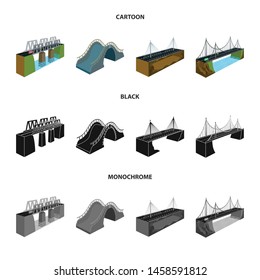 Vector design of connection and design sign. Collection of connection and side vector icon for stock.