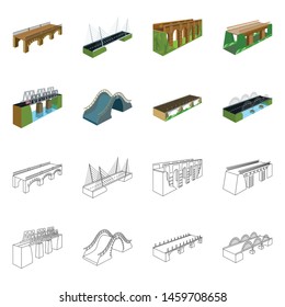 Vector design of connection and design sign. Collection of connection and side vector icon for stock.