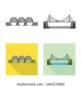 Vector design of connection and design sign. Collection of connection and side stock vector illustration.