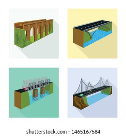 Vector design of connection and design sign. Collection of connection and side stock symbol for web.