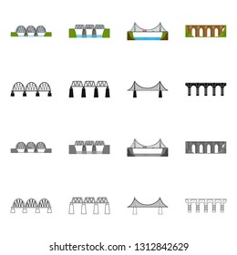 Vector design of connection and design sign. Set of connection and side vector icon for stock.