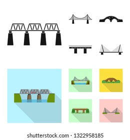 Vector design of connection and design sign. Set of connection and side vector icon for stock.