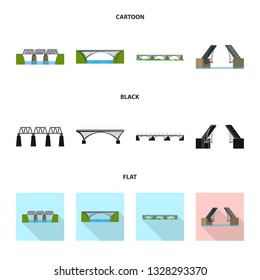 Vector design of connection and design sign. Set of connection and side stock vector illustration.