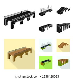 Vector design of connection and design sign. Set of connection and side vector icon for stock.