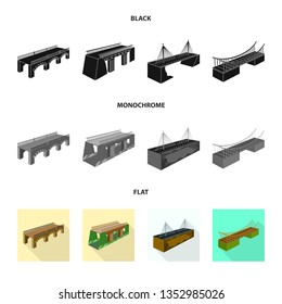 Vector design of connection and design sign. Set of connection and side stock vector illustration.