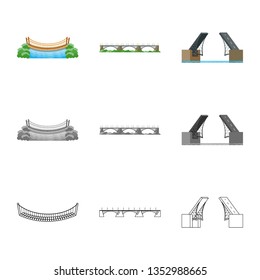 Vector design of connection and design sign. Set of connection and side stock symbol for web.