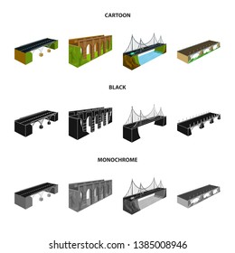 Vector design of connection and design sign. Set of connection and side stock vector illustration.