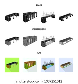 Vector design of connection and design sign. Set of connection and side vector icon for stock.