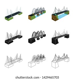 Vector design of connection and design sign. Set of connection and side stock vector illustration.