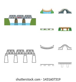 Vector design of connection and design sign. Set of connection and side stock symbol for web.