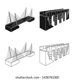 Vector design of connection and design sign. Set of connection and side vector icon for stock.