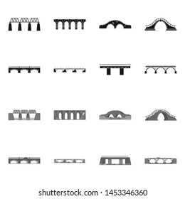 Vector design of connection and design sign. Set of connection and side vector icon for stock.