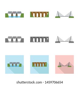 Vector design of connection and design sign. Set of connection and side stock symbol for web.