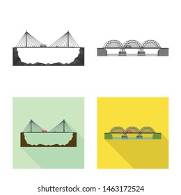 Vector design of connection and design sign. Set of connection and side vector icon for stock.