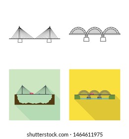 Vector design of connection and design sign. Set of connection and side vector icon for stock.