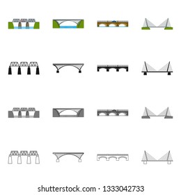 Vector design of connection and design symbol. Collection of connection and side stock vector illustration.