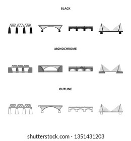 Vector design of connection and design symbol. Collection of connection and side stock vector illustration.
