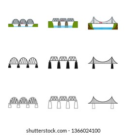 Vector design of connection and design symbol. Collection of connection and side stock vector illustration.