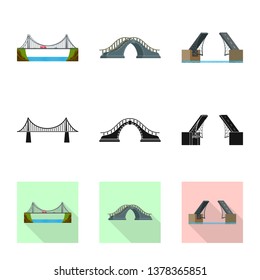Vector design of connection and design symbol. Collection of connection and side stock vector illustration.