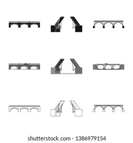 Vector design of connection and design symbol. Collection of connection and side stock symbol for web.