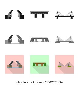 Vector design of connection and design symbol. Collection of connection and side vector icon for stock.